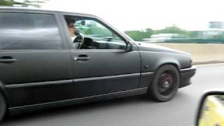 Volvo 850 T5R Flat Black Hahn Turbo Highway Pull [upl. by Loginov694]