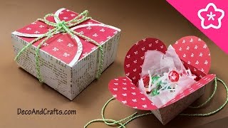 Cajita de regalo con cartulina para esta Navidad un sencillo y lindo detalle  DecoAndCrafts [upl. by Nnyla]