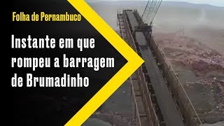 Brasil Vídeo mostra momento em que barragem rompe e mar de lama atinge Brumadinho [upl. by Nic135]