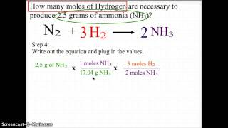 Grams to Moles Stoichiometry [upl. by Morril64]