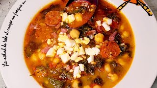 Sopa de Garbanzos española en 20 MINUTOS el Guiso que vuelve locos a los Españoles facilisima ✅️ [upl. by Supmart122]