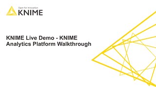 KNIME Live Demo  KNIME Analytics Platform Walkthrough [upl. by Violeta]