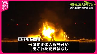 【羽田空港衝突事故】海保機の進入許可なし 国交省が交信記録を公表 [upl. by Obala]