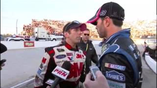 Biffle grabs Jimmie after fall Martinsville [upl. by Htial767]