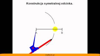 Symetralna odcinka  Konstrukcja  Matfiz24pl [upl. by Mona318]