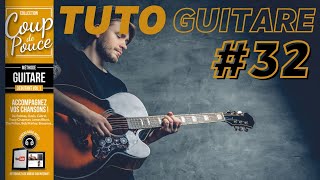 APPRENDRE LA GUITARE ACOUSTIQUE 32  Sur la route  Gérald De Palmas [upl. by Peskoff503]