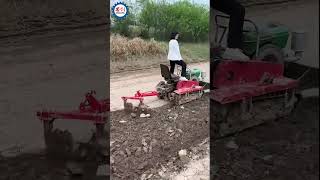 Chinese High Efficiency Mini Crawler Plow Plough Machine [upl. by Annaegroeg857]