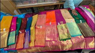 chickpet Bangalore wholesale semi silk amp pure silk sareesfrom 390 Single saree courier available [upl. by Ahsilak]