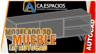 MODELADO MUEBLE AUTOCAD 3D  MUEBLE 3D EN AUTOCAD  COMO HACER UN MUEBLE 3D EN AUTOCAD [upl. by Lurlene]