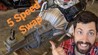 Swapping a 5speed manual behind a first gen Small Block Chevy [upl. by Glenden]