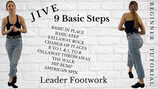 9 Jive Basic Steps every Beginner should Learn  LEADER Steps  Jive Dance Beginner Steps Tutorial [upl. by Avigdor741]