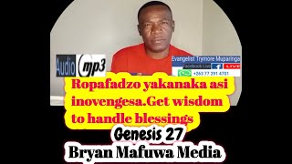 Evangelist Trymore Muparinga Ropafadzo yakanaka asi inovengesaGet wisdom to handle blessings [upl. by Baily]