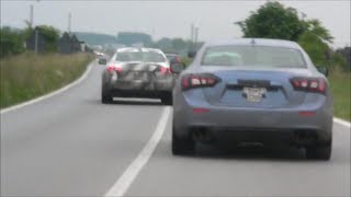 Maserati Ghibli Test Cars doing CRAZY OVERTAKING and DRIVING FAST Seen in Italy [upl. by Nakah]