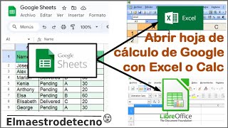 Cómo abrir una hoja de cálculo de Google con Microsoft Excel o LibreOffice Calc [upl. by Attenahs868]