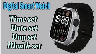 digital smart watch ka time kaise set karen  digital smart watch time setting [upl. by Atsed]