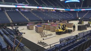 Greensboro Coliseum cranks up for ACC women’s tourney [upl. by Kopp]