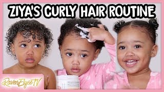 Ziyas HAIR ROUTINE  Toddler Curly Hair Tutorial [upl. by Engleman]