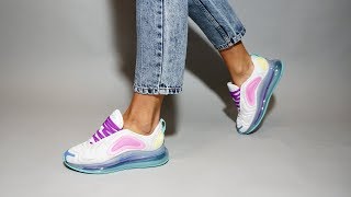 Nike Air Max 720 White Light Aqua AR9293102 quotUnicornquot on feet [upl. by Nessah]