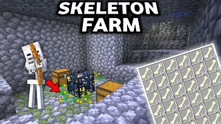 HOW TO MAKE SKELETON FARM WITHOUT WATER ELEVATOR  SKELETON SPAWNER [upl. by Nichols]