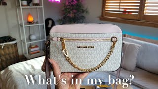 Whats in my bag  Michael Kors Jet Set Large Logo Crossbody [upl. by Renee]