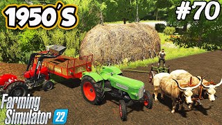 1950S Spreading manure Spreading lime Mowing the meadow New plow FS 22 Ep 70 [upl. by Rfinnej]