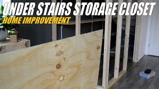 DIY Under Stairs Storage Closet  Home Improvement [upl. by Saphra]