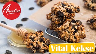 Vitalgebäck selber machen  Knusprige Vital Kekse Rezept  gesunde und einfache Körnerkekse [upl. by Shulamith]