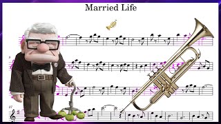 Married Life from UP  Trumpet Sheet Music [upl. by Yrocaj]