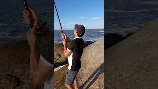 Pesca en Punta del Diablo Uruguay Corvina Negra 35kg [upl. by Lavina86]