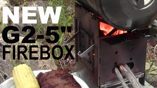 New G25quot Firebox Stove Preview  Swedish Fire Torch  Zebra Pot Baking amp Grilling Steak [upl. by Erastes555]