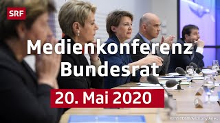 Medienkonferenz des Bundesrats  20 Mai 2020  LIVE  SRF News [upl. by Nueormahc]