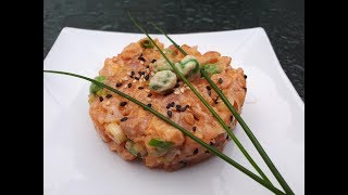 Recette de tartare de saumon à lasiatique [upl. by Enneyehs]