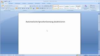 Word 2007  Automatische Spracherkennung deaktivieren [upl. by Retsek968]