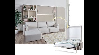 Multimo ROYAL Wohnwand mit Schrankbett  Wandbett Klappbett und Sofa [upl. by Araeic]