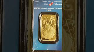 ArgorHeraeus Lunar Rabbit Gold Bar 2023  1oz gold goldbars goldbar [upl. by Gothart]