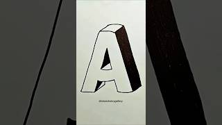 تعلم رسم حرف 3d A رسم رسمتي تعليمالرسمللاطفال حرف art artist drawing artwork 3d letter [upl. by Aniar]