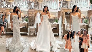 wedding dress shopping with my sisters amp they cried  wedding dress try on [upl. by Strickman]