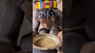 What delicious Soup 😋🍲The color shows its very deliciousfood hadzabetribe villagelife breakfast [upl. by Yelah]