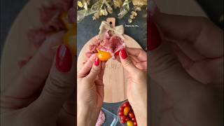 This is how I make the cute Salamiamptomatoes skewers for my last Charcuterie Christmas wreath🎄tips [upl. by Kliber]