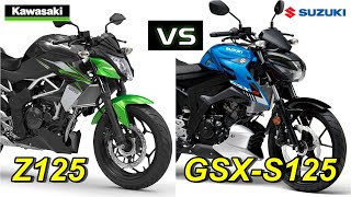 Kawasaki Z125 Vs Suzuki GSX S125 Comparison TM [upl. by Manya]