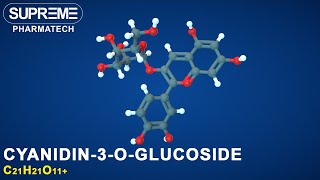 Cyanidin3Oglucoside  C21H21O11  3D molecule [upl. by Else]