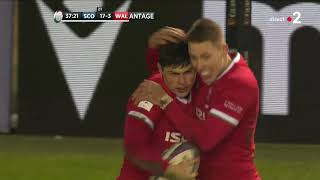 Six Nations  Scotland vs Wales  Try of Louis Rees Zammit [upl. by Mikes]