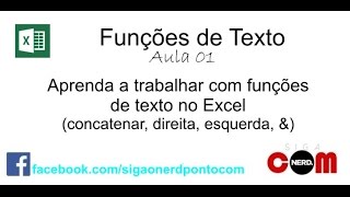 Excel  Funções de Texto  Aula 01 [upl. by Daria847]