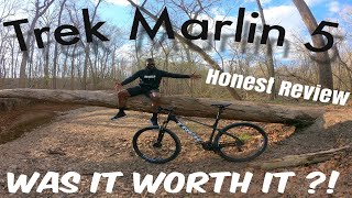 TREK MARLIN 5  HONEST REVIEW  IS IT A GOOD BEGINNER BIKE [upl. by Nonnel542]