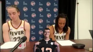 Caitlin Clark Postgame PRESS CONFERENCE vs Chicago Sky Angel Reese  FAN REACTION [upl. by Servetnick147]