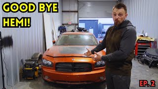 1000HP Build Ep 2 New Engine Revealed We Pull The Hemi Out [upl. by Mcferren46]