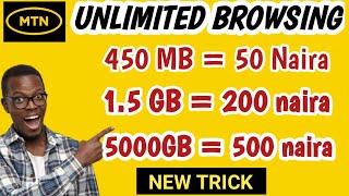 New mtn data trick how to buy mtn 5000GB for 500 nairamtn cheapest data plan mtn cheap data [upl. by Nnaeirelav]