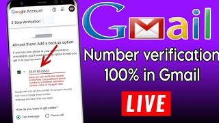 Fix This Phone Number Cannot be Used for Verification  Number verification problem in gmail account [upl. by Eirallih102]