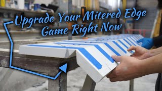 How to Glue a Mitered edge  Drop Front  Waterfall Leg on any Stone or Granite So Easy [upl. by Elmajian]