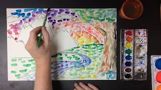 Elementary Art Project  Impressionist Landscape [upl. by Amikehs]